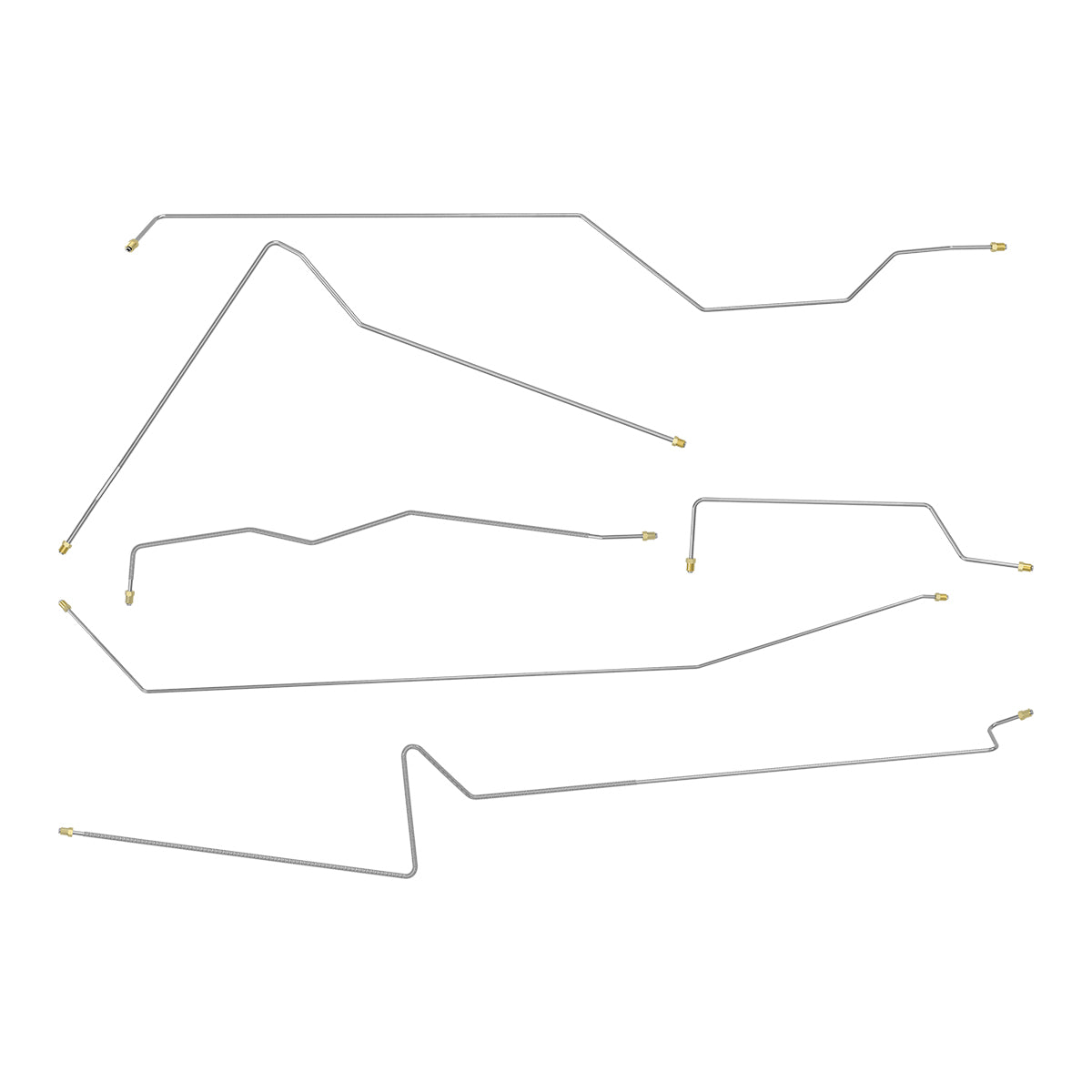 1953-54 Chevrolet Special Convertible w/ Drums Complete Brake Line Kit, 6pc, OE Steel