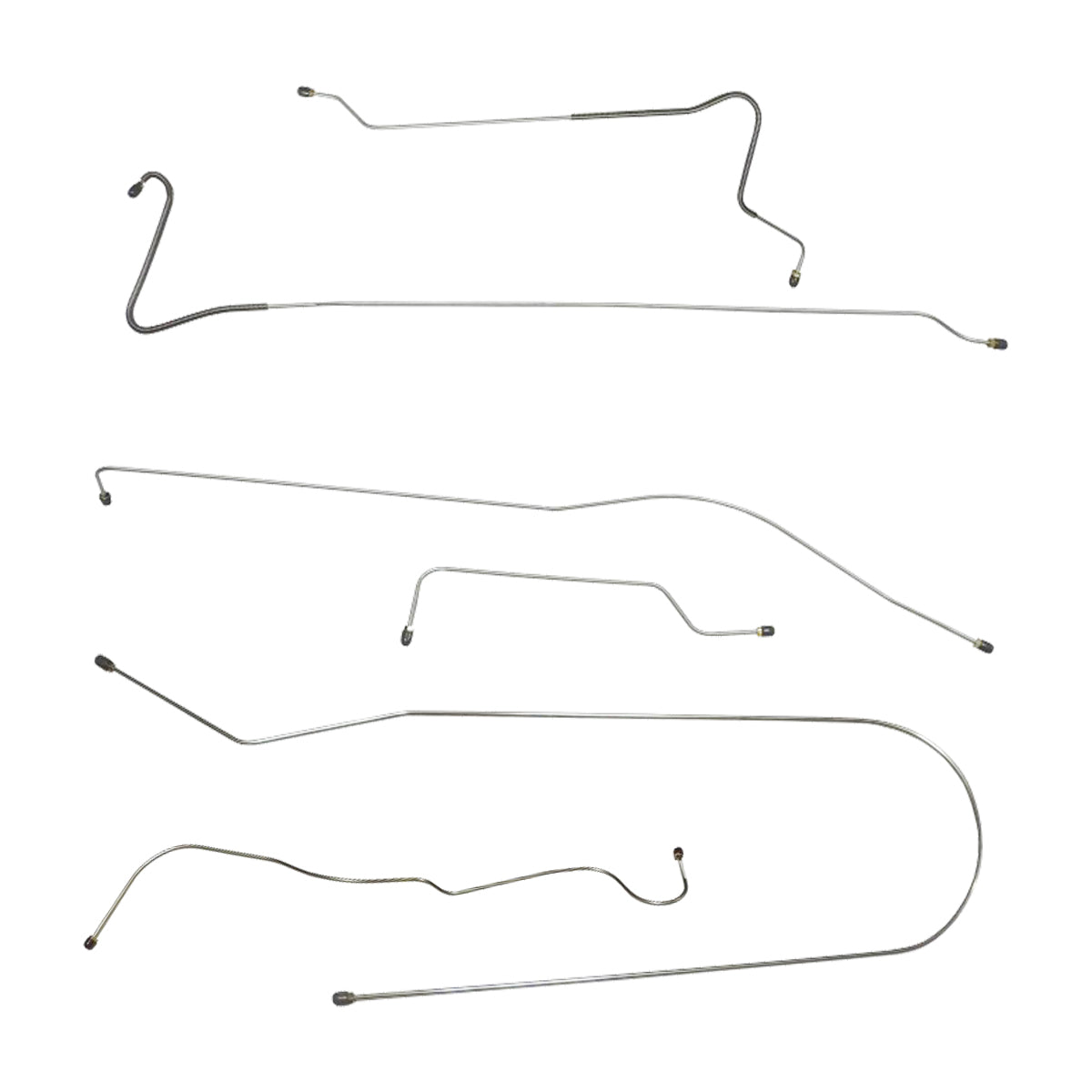 1953-54 Chevrolet Special Hardtop Complete Drum Brake Line Kit 6pc, OE Steel