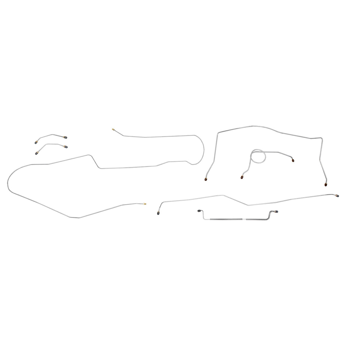 1958 Chevrolet Impala Manual Drum Brake Line Kit 7pc, OE Steel