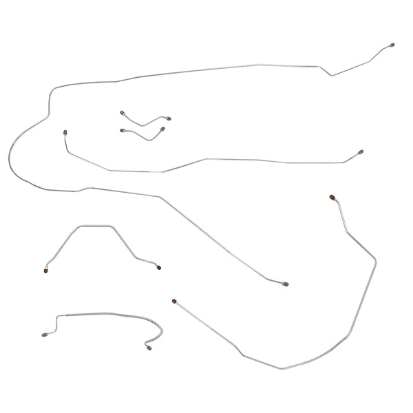 1962-64 Chevrolet Impala Power Drum Brake Line Kit 7pc, OE Steel