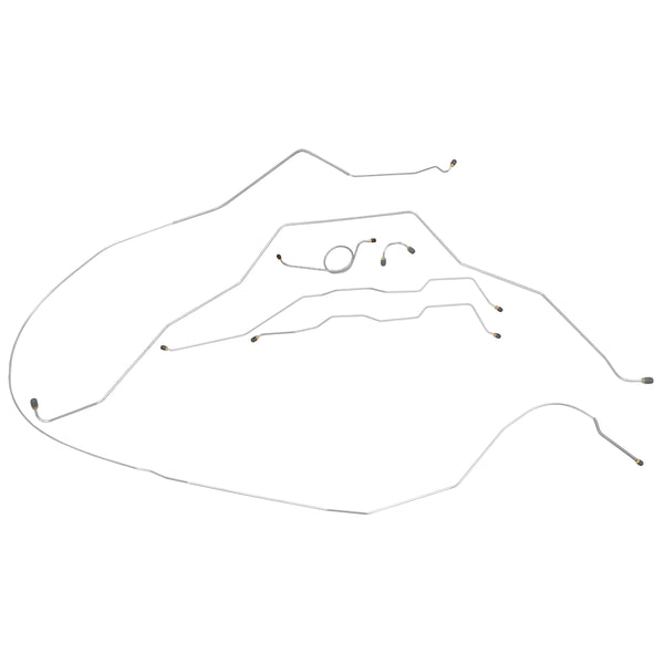 1965 Chevrolet Impala Hardtop Manual Drum Brake Line Kit 6pc, OE Steel