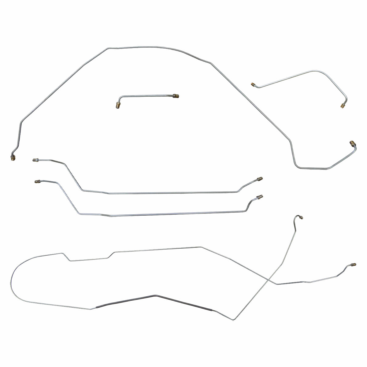 1964 Chevrolet Chevelle Malibu Complete Power Drum Brake Line Kit 6pc, HDT, OE Steel