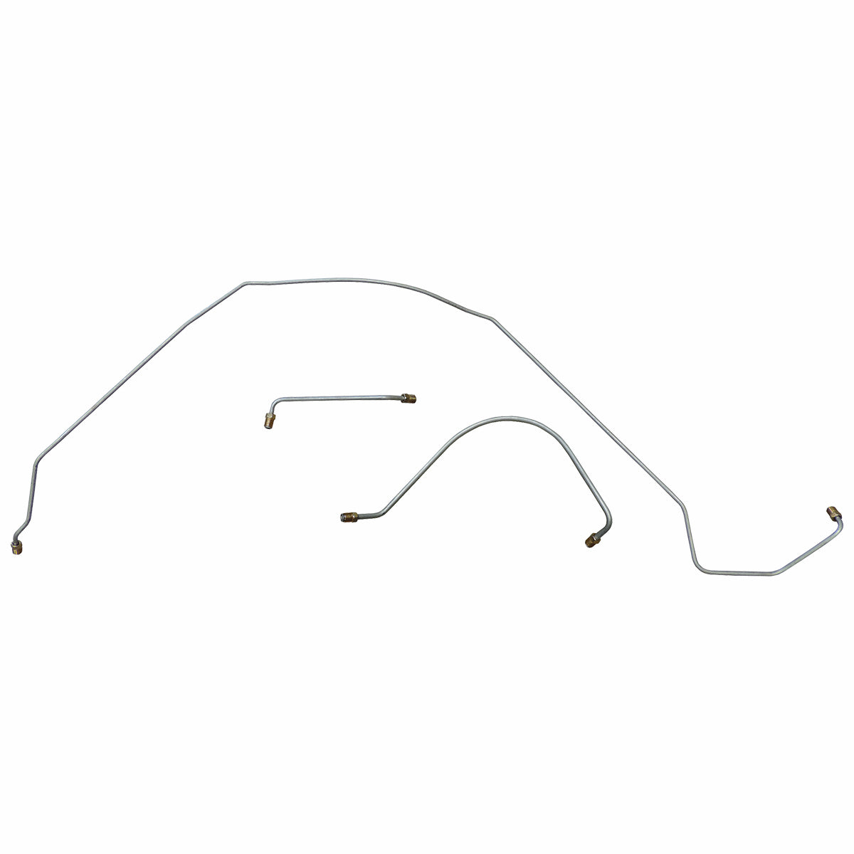 1964-65 Chevrolet Chevelle/Malibu/SS Manual Drum Front Brake Line Kit 3pc, OE Steel