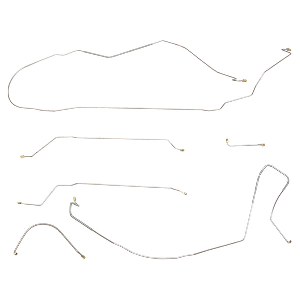 1965 Chevrolet Chevelle SS Manual Drum Brake Line Kit 6pc, Conv, SS Only, OE Steel
