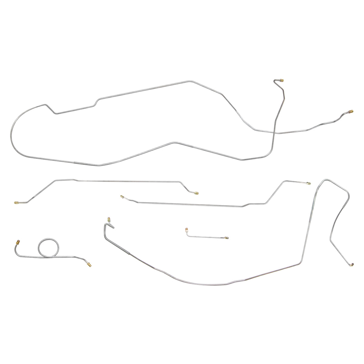 1966 Chevrolet Chevelle Malibu SS Manual Drum Brake Line Kit 6pc, HDT, SS Only, OE Steel