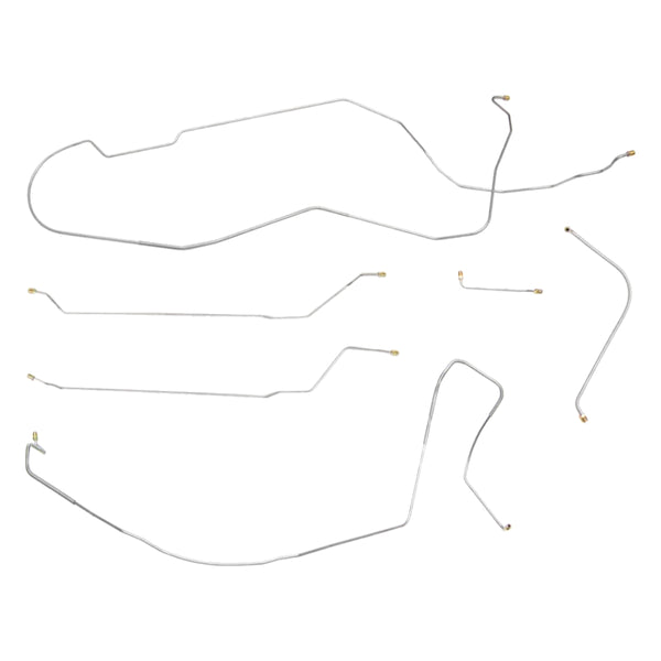 1966 Chevrolet Chevelle Malibu SS Power Drum Brake Line Kit 6pc, HDT, SS Only, OE Steel