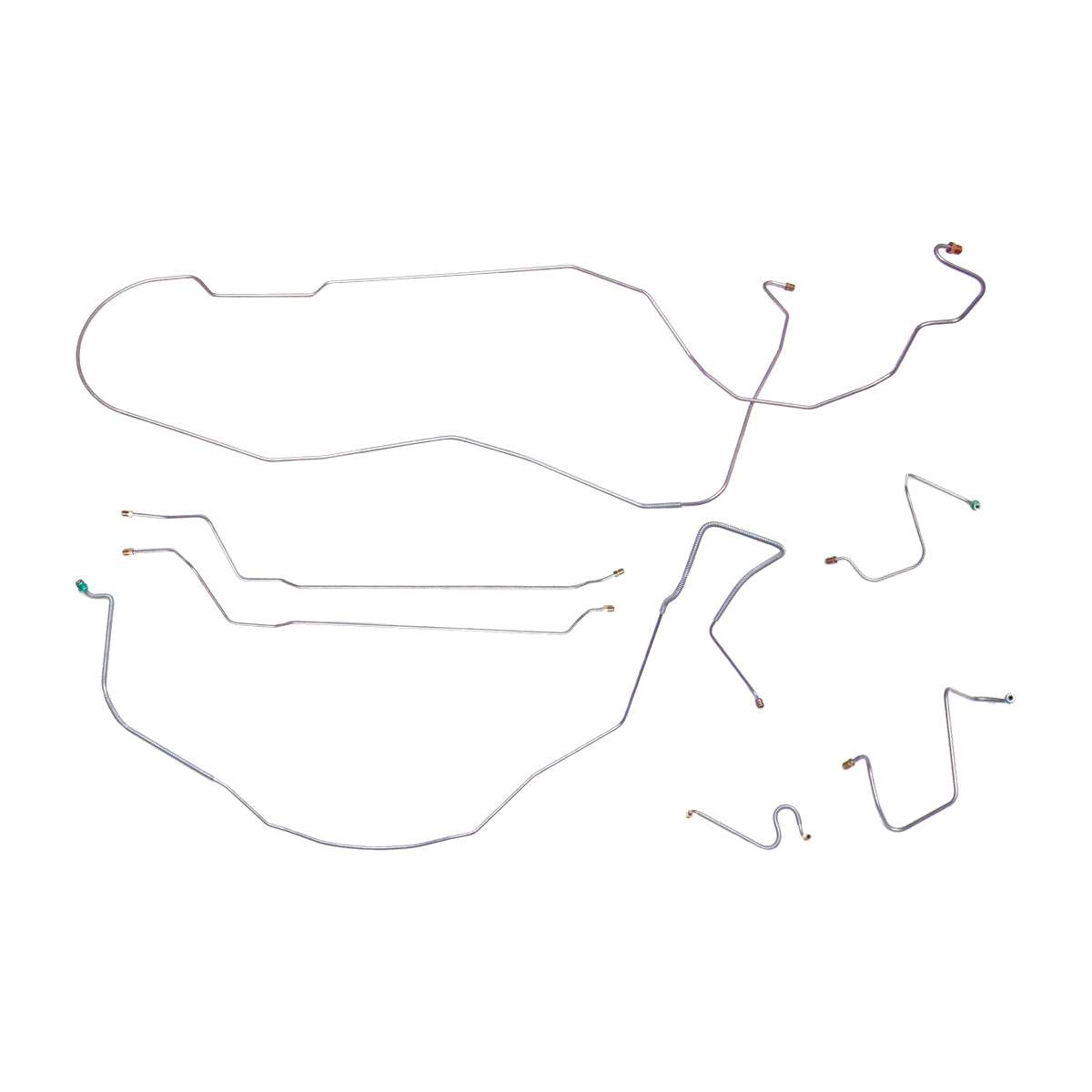 1967 Chevrolet Chevelle SS (Only) Hardtop Manual Drum Brake Line Kit 7pc, OE Steel