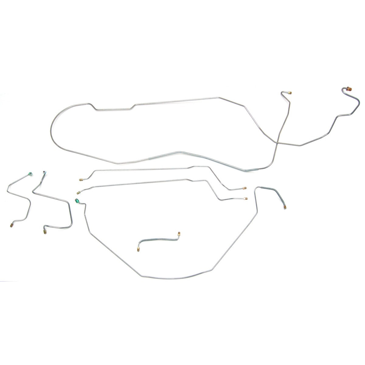 1967 Chevrolet Chevelle Malibu (Non-SS) Hardtop Manual Drum Brake Line Kit 7pc, OE Steel