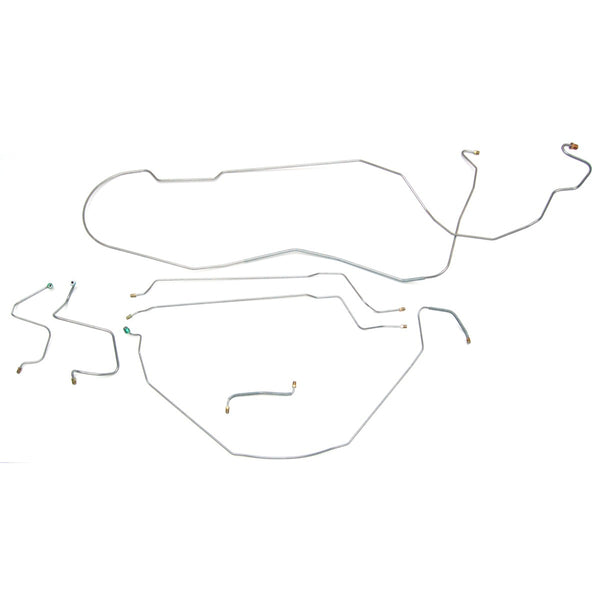 1967 Chevrolet Chevelle Malibu (Non-SS) Hardtop Manual Drum Brake Line Kit 7pc, OE Steel