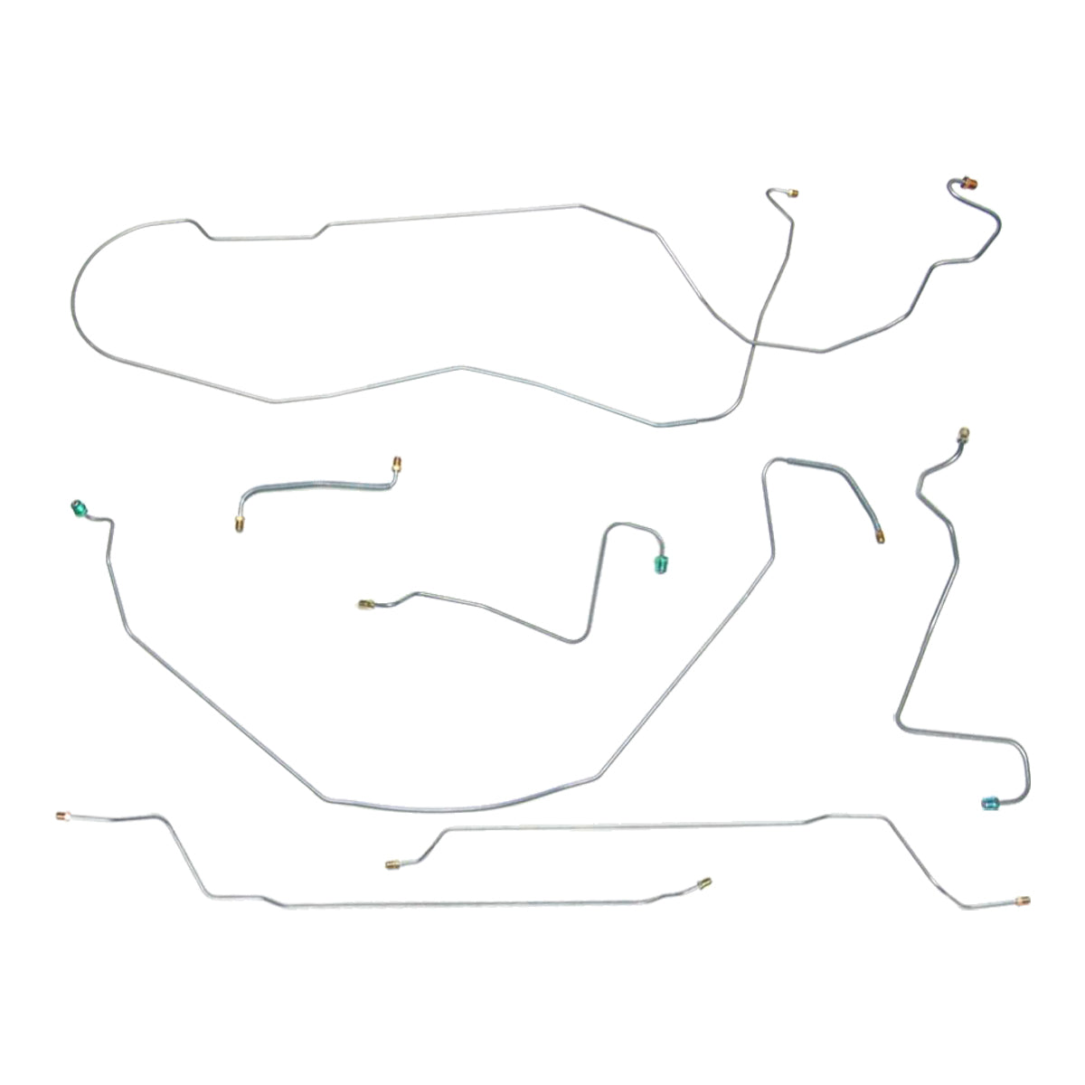 1967 Chevrolet Chevelle/Malibu (Non-SS) Hardtop Power Drum Brake Line Kit 7pc, OE Steel