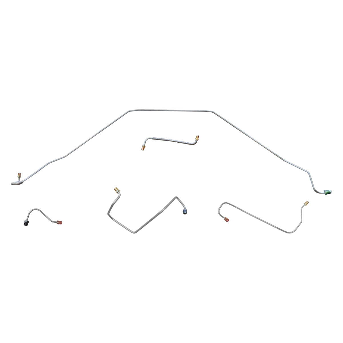 1967 Chevrolet Chevelle Malibu SS Manual Disc Front Brake Line Kit 5pc, OE Steel