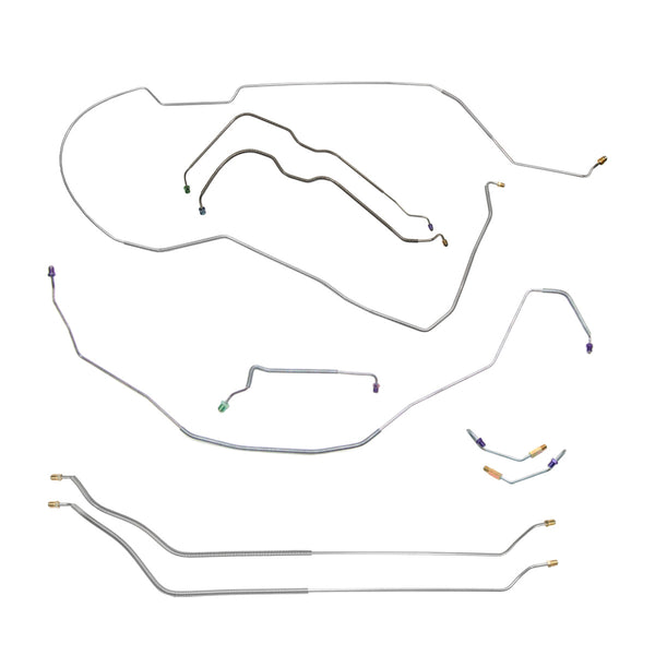 1968 Chevrolet Chevelle SS (Only) Hardtop Power Drum Brake Line Kit w/Wheel Lines 9pc, OE Steel