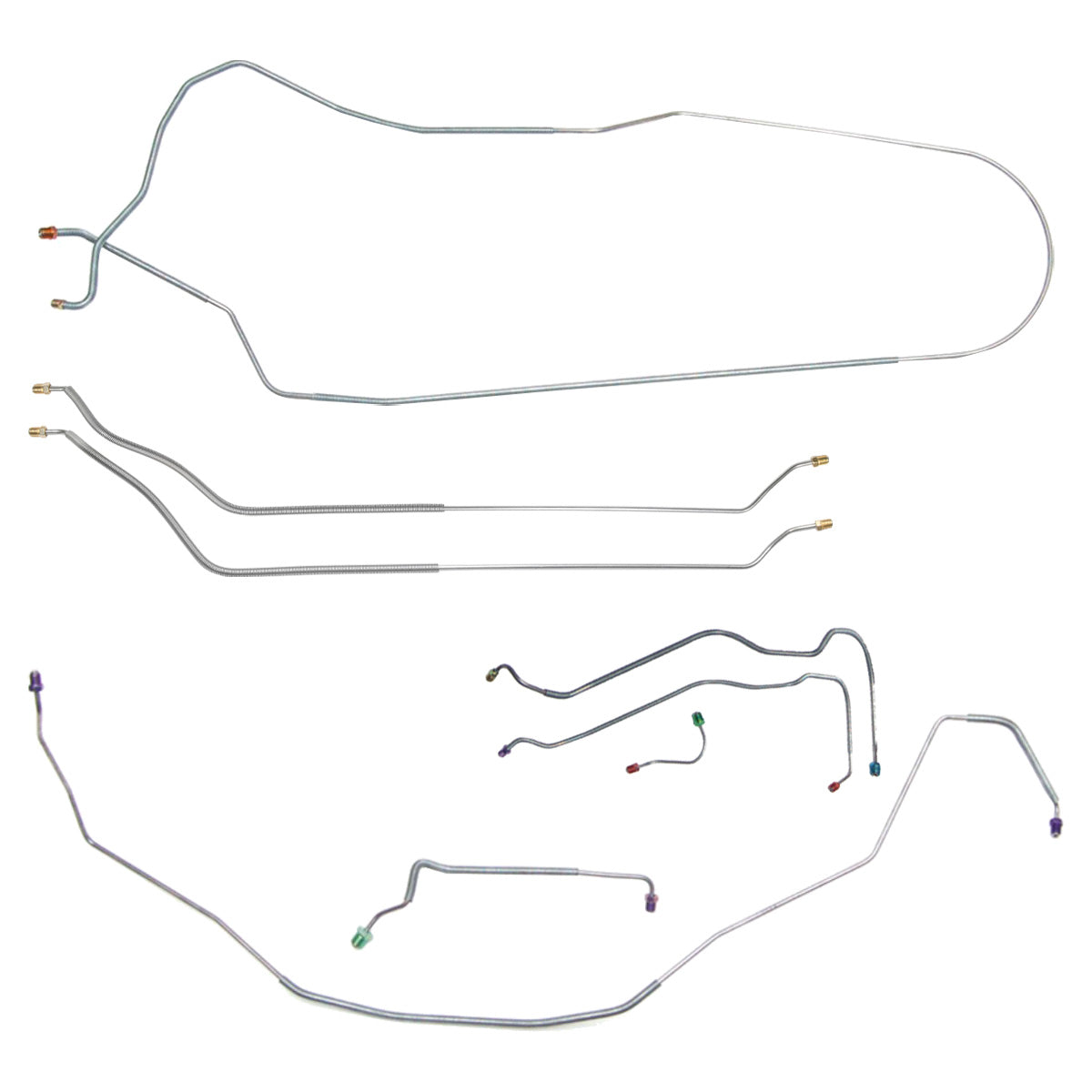 1968 Chevrolet Chevelle SS (Only) Convertible Power Disc Brake Line Kit 8pc, OE Steel
