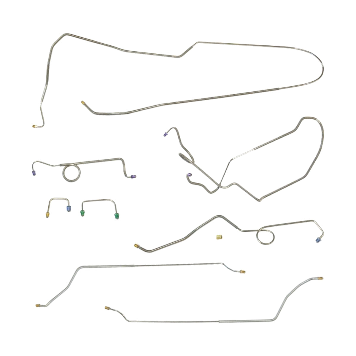 1968 Chevelle Malibu SS, Convertible, Power Disc Conversion Complete Brake Line Kit, 8pc, OE Steel