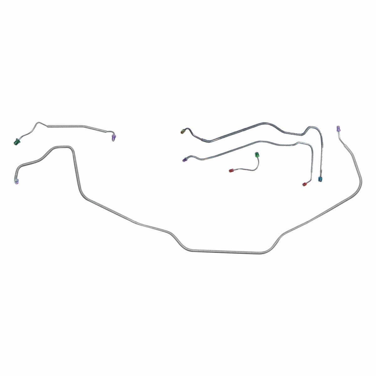 1969 Chevrolet Chevelle Malibu El Camino Power Disc Front Brake Line Kit 5pc, OE Steel