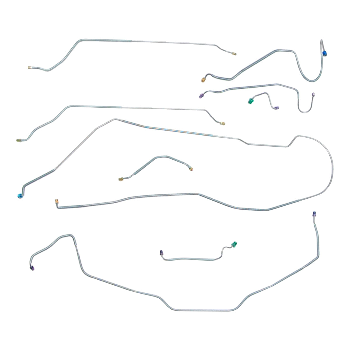 1970 Chevrolet Chevelle/Malibu/SS Hardtop Manual Disc Brake Line Kit 9pc, OE Steel