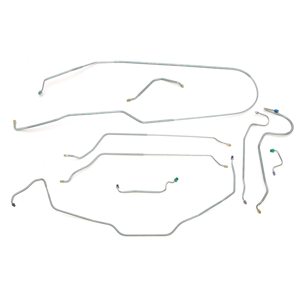 1970 Chevrolet Chevelle/Malibu/SS Convertible Manual Disc Brake Line Kit 9pc, OE Steel