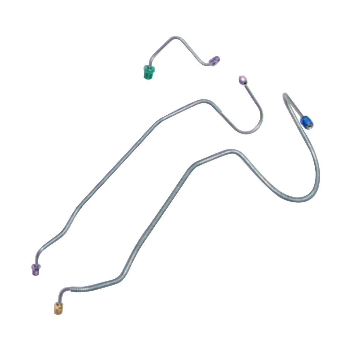 1970 Chevrolet A-Body Manual Disc 3/16", 1/4" M/C Brake Lines 3pc, OE Steel