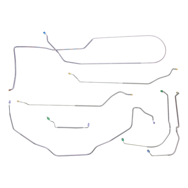 1971-72 Chevrolet Chevelle Malibu, Convertible, Power Disc Complete Brake Line Kit, 7pc, OE Steel