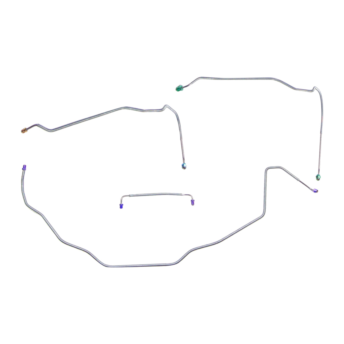 1971-72 Chevrolet Chevelle Malibu Power Disc Front Brake Line Kit 4pc, OE Steel