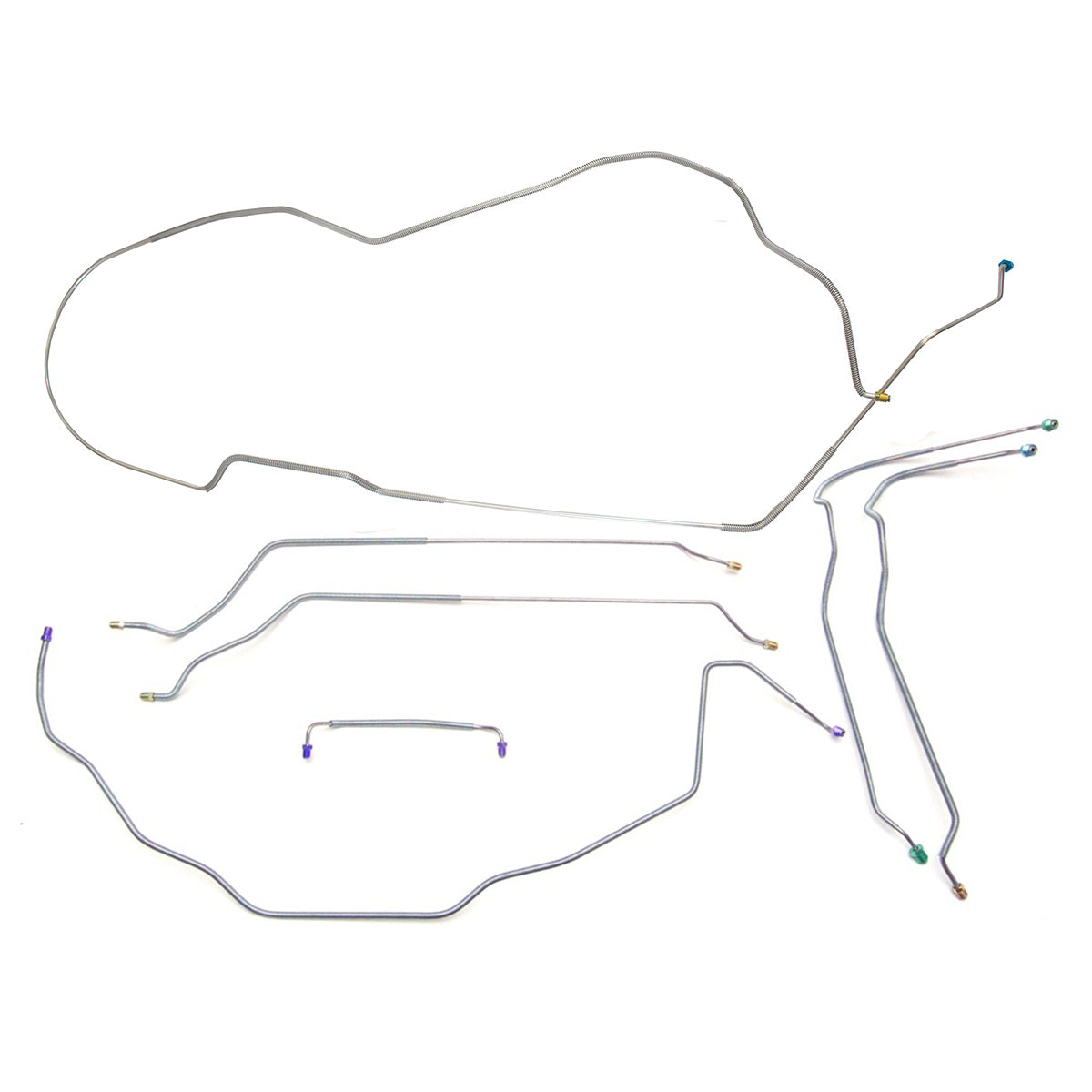 1971-72 Chevrolet Chevelle Station Wagon Power Disc Brake Line Kit 7pc, OE Steel