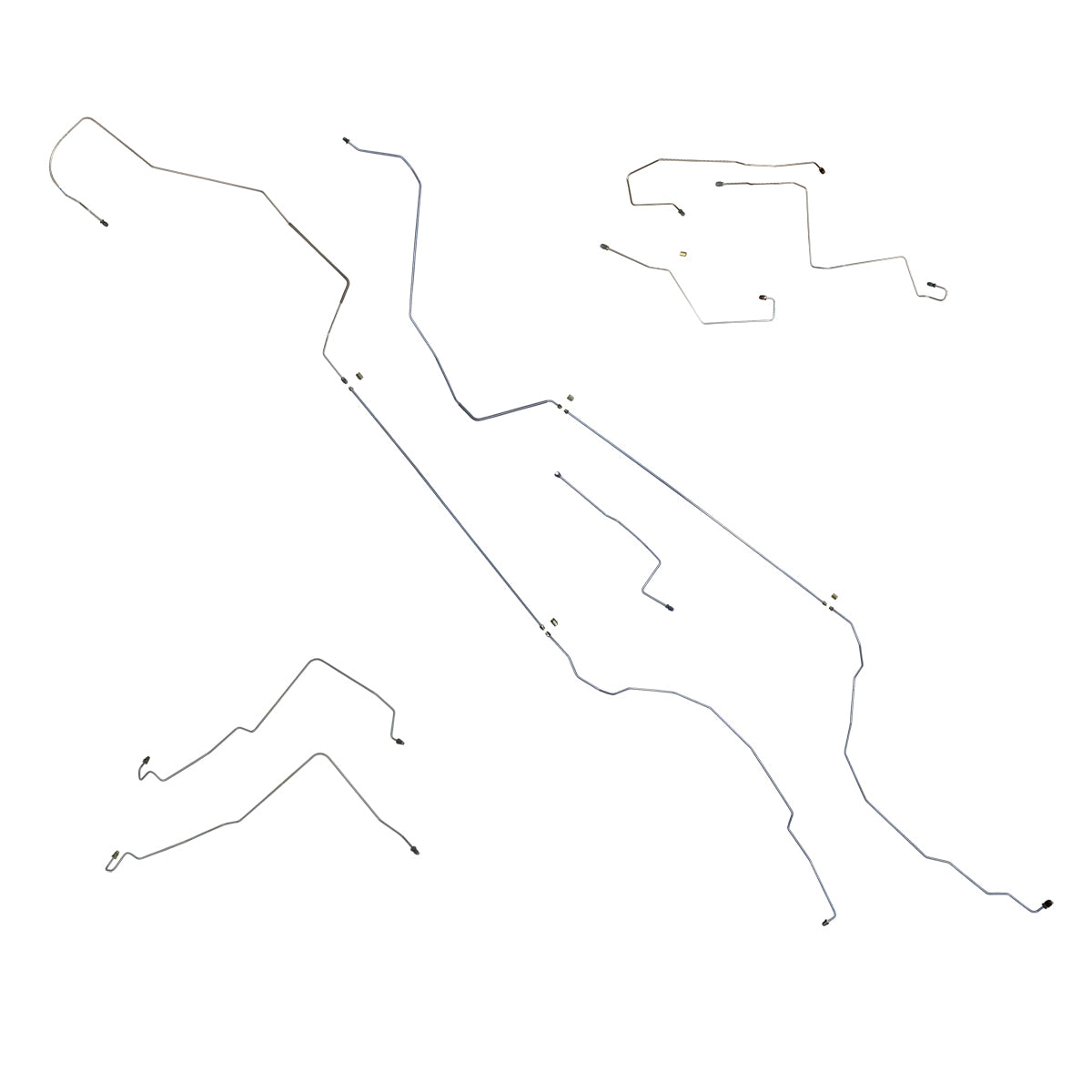 1997-03 Chevrolet Malibu 2004-2005 Chevrolet Classic Top of ABS Or Non ABS Front Disc Rear Drum Brake Line Kit 12pc, OE Steel