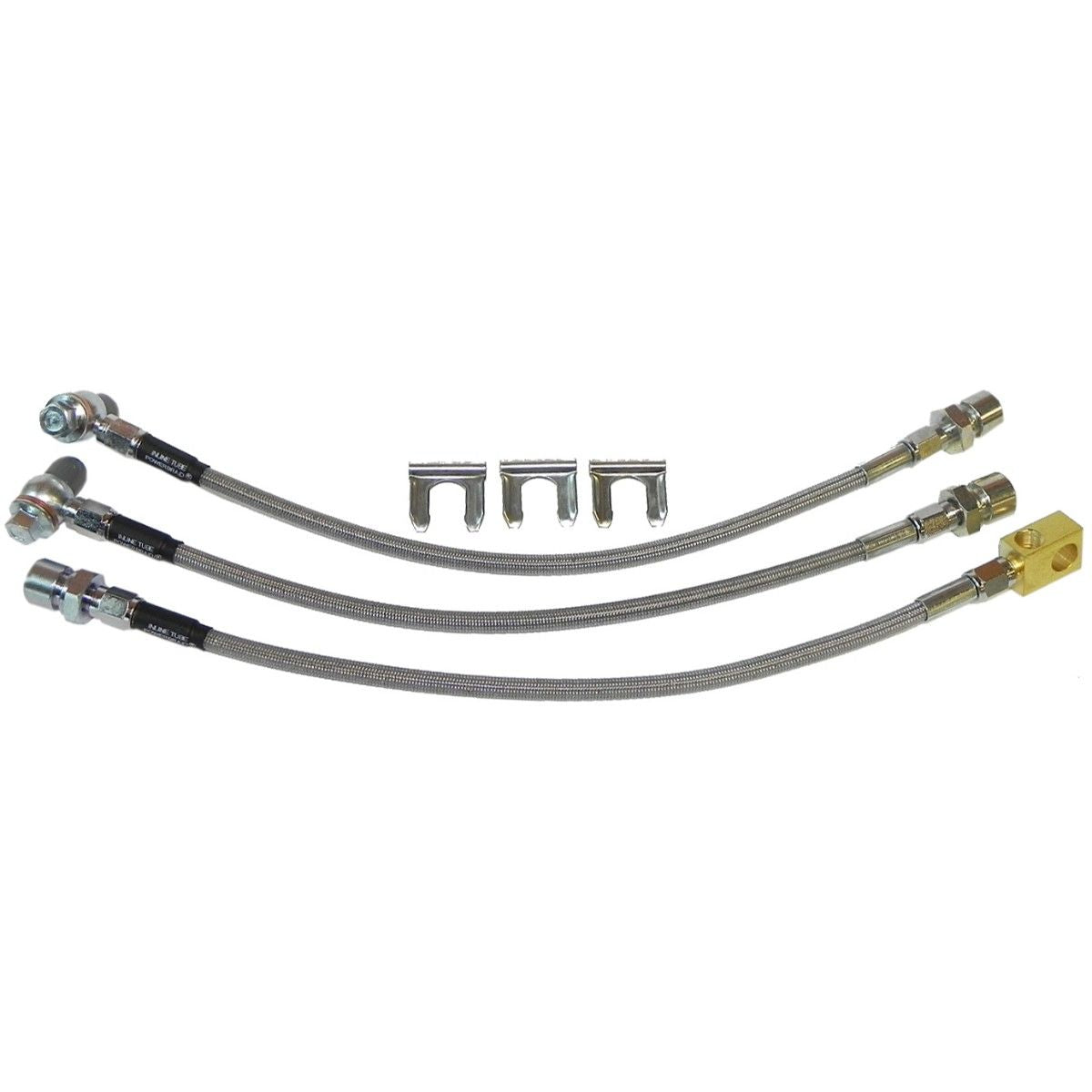 1970-72 GM Monte Carlo Front Disc/Rear Drum 3 Hose Kit 6pc, Stainless