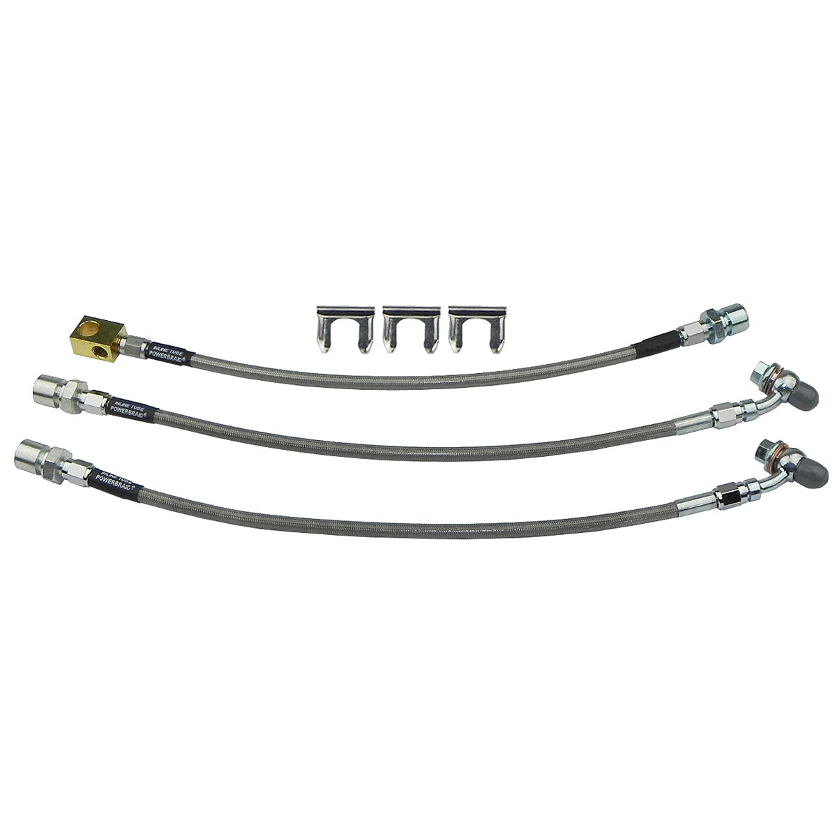 1978 GM A-body Monte Carlo Front Disc/Rear Drum 3 Hose Kit 6pc, Stainless