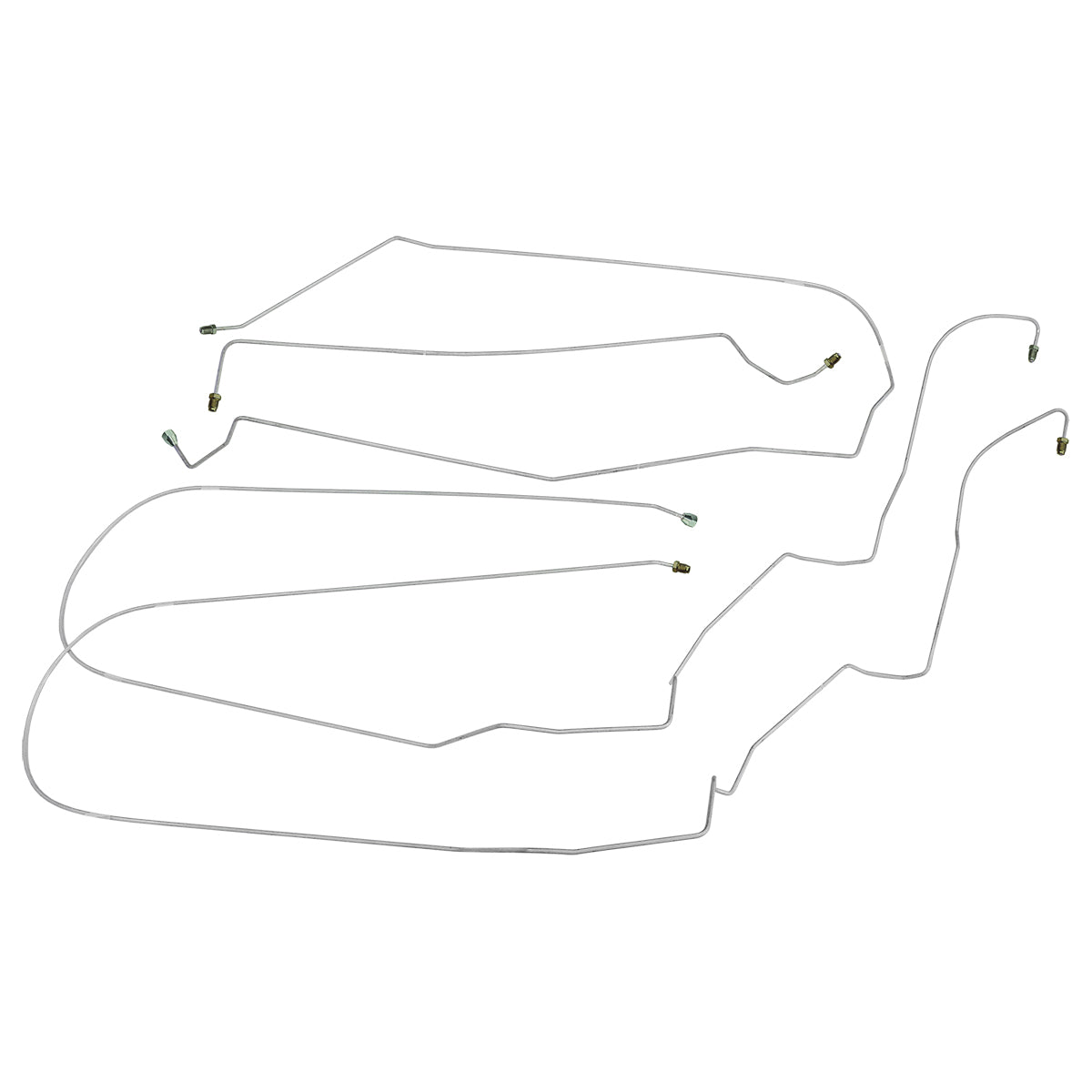 2000-07 Chevrolet Monte Carlo, Four-Wheel Disc w/ ABS, w/o Flex, 3/16" Front to Rear Brake Line Kit, 4pc, OE Steel