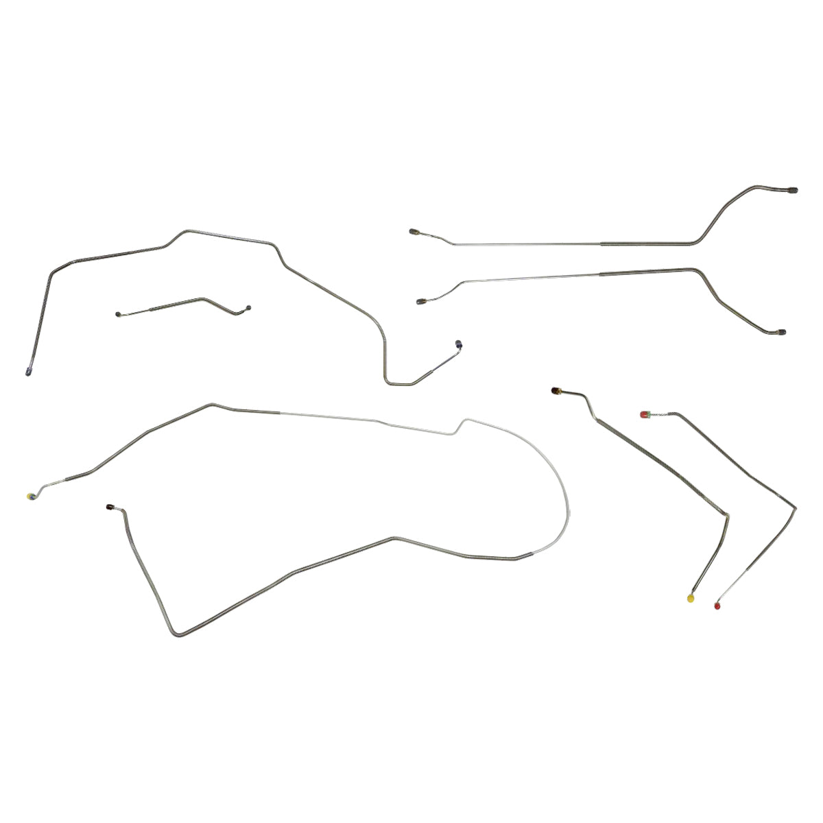 1971-72 Chevrolet Monte Carlo SS Power Disc Brake Line Kit 7pc, OE Steel
