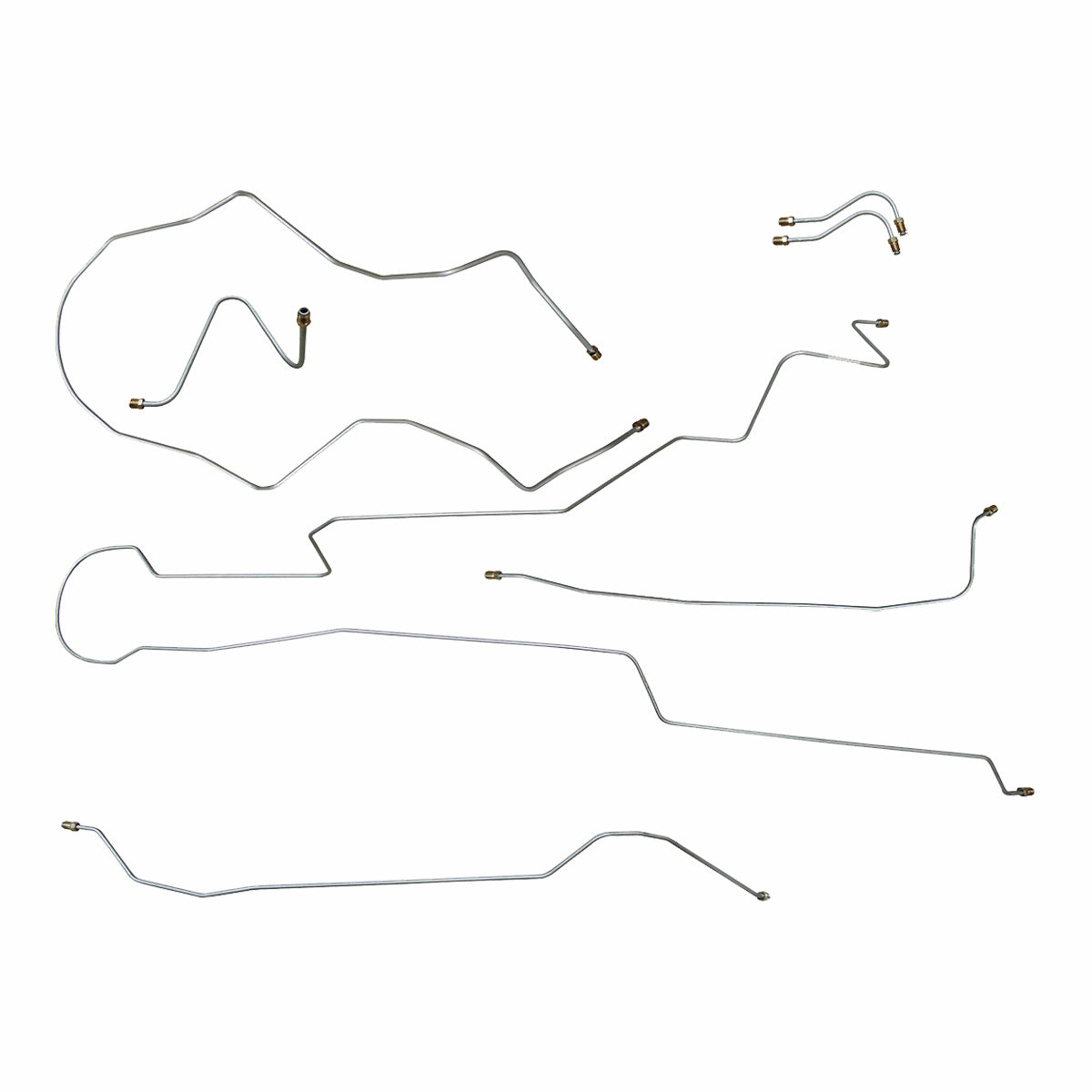 1965 Chevrolet Chevy II/Nova/SS Power Drum Brake Line Kit 7pc, OE Steel