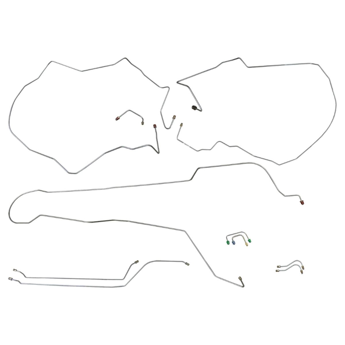 1962-67 Chevy II Power Disc Conversion Brake Line Kit 10pc, OE Steel