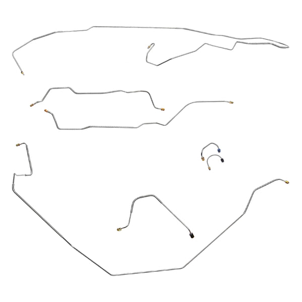 1968 Chevrolet Nova/SS Manual Drum Brake Line Kit 7pc, OE Steel