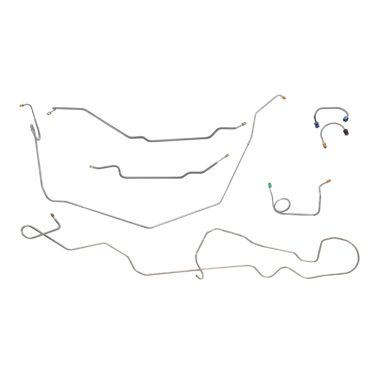 1970 Chevrolet Nova/SS Manual Drum Brake Line Kit 7pc, OE Steel