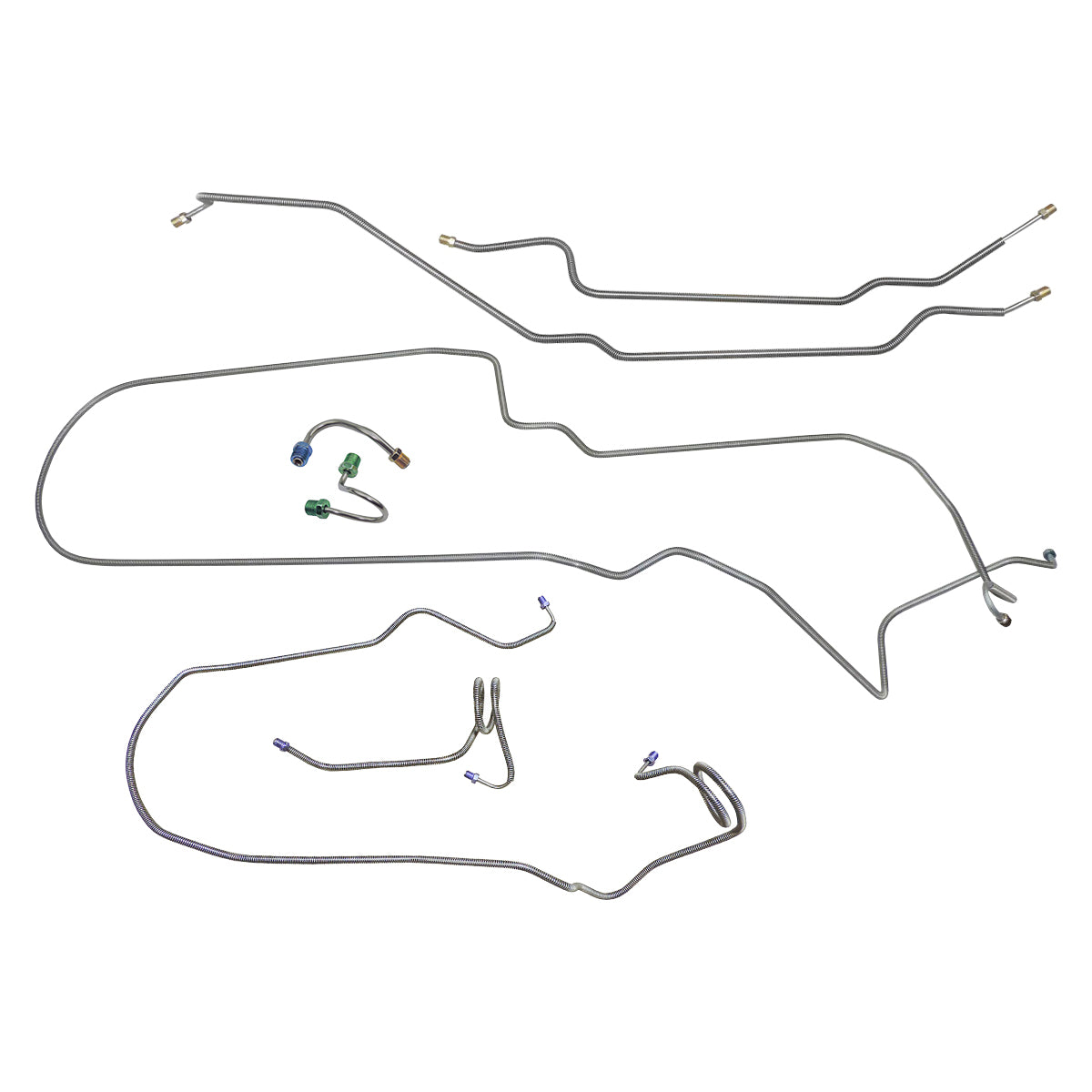 1972 Chevrolet Nova/SS Manual Disc Brake Line Kit 7pc, OE Steel