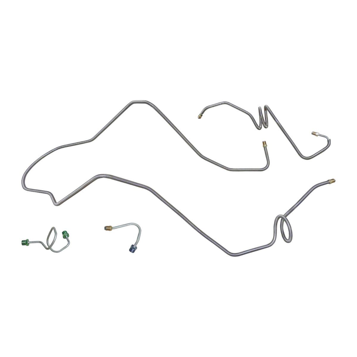 1975-79 Chevrolet Pontiac Buick Oldsmobile X-Body Power Disc Front Brake Line Kit 4pc, OE Steel