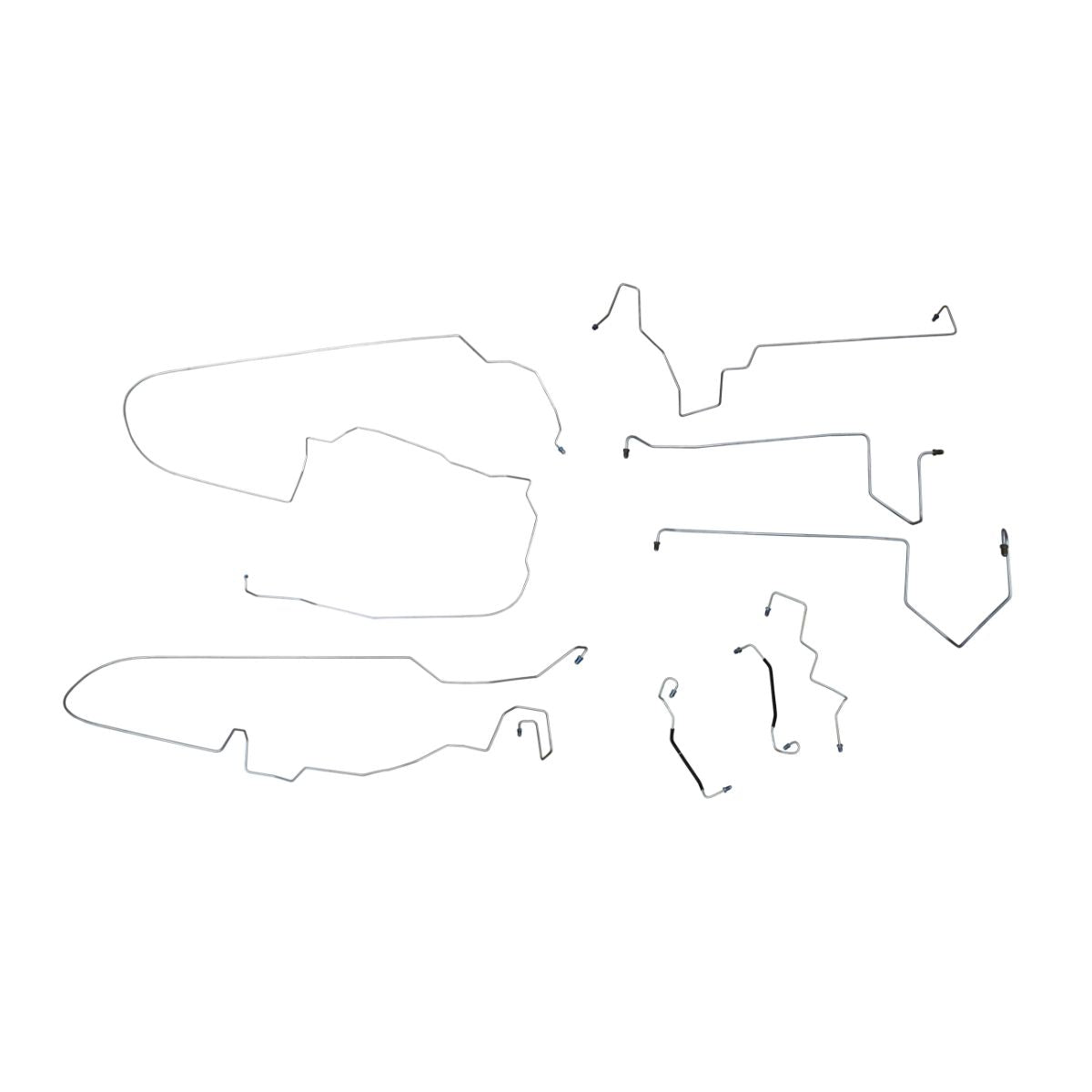 2001-02 Chrysler/Dodge Sebring/Stratus Two-Door Four-Wheel Disc w/ABS Complete Brake Line Kit 8pc, OE Steel