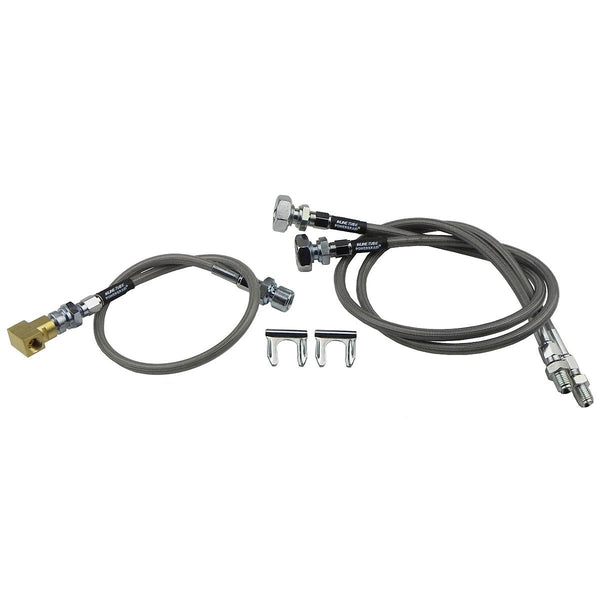 1967-70 Chevrolet GMC PU Blazer Surburban 1/2 3/4 4WD Stainless Braided Brake Hose Kit For 2"-4" Lifts 3pc