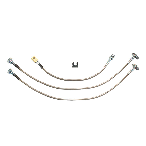 1973-78 Chevrolet GMC K10 K20 Blazer Surburban 1/2 3/4 4WD Stainless Braided Brake Hose Kit For 2"-4" Lifts 3pc