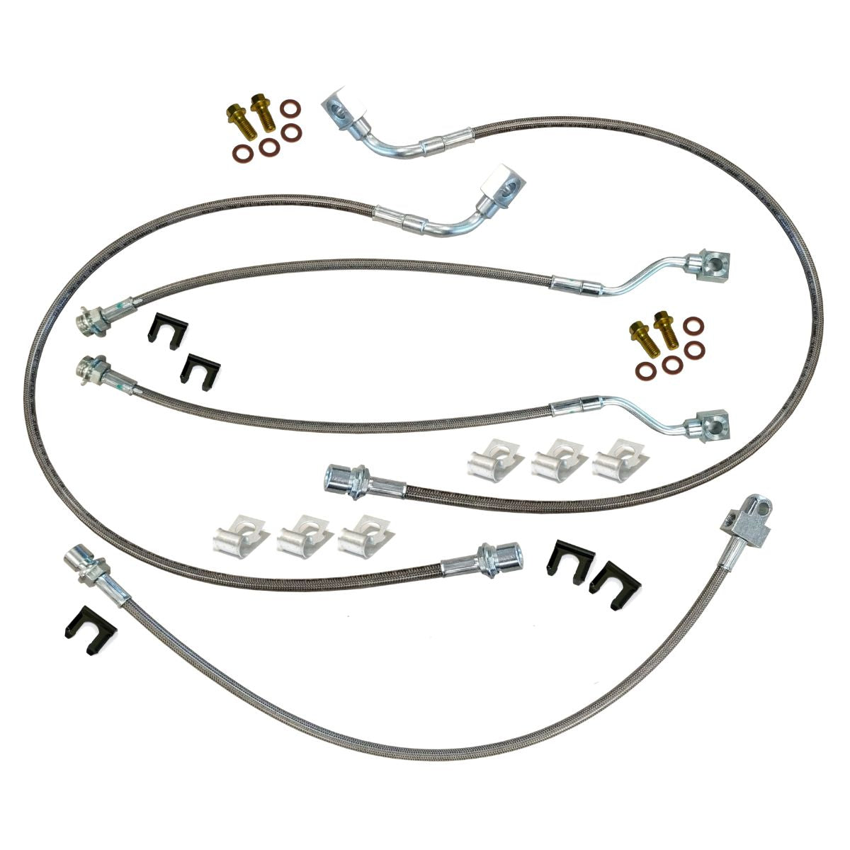 2001-07 Chevrolet GMC Silverado Sierra 2500 2500HD 3500 Stainless Braided Brake Hose Kit 5pc