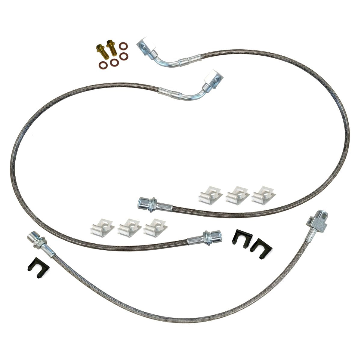2001-07 Chevrolet Silverado GMC Sierra 1500HD 2500 3500 Stainless Braided Brake Hose Kit 3pc