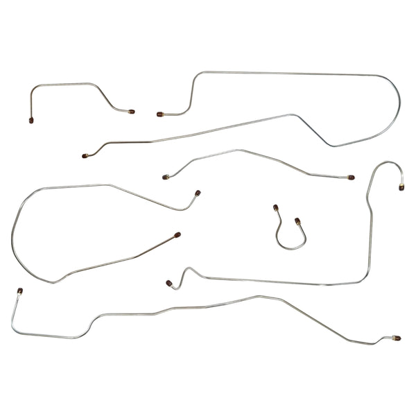 1939 Chevrolet GMC Truck 2WD 1/2-Ton Shortbed Complete Manual Brake Line Kit 6pc, OE Steel