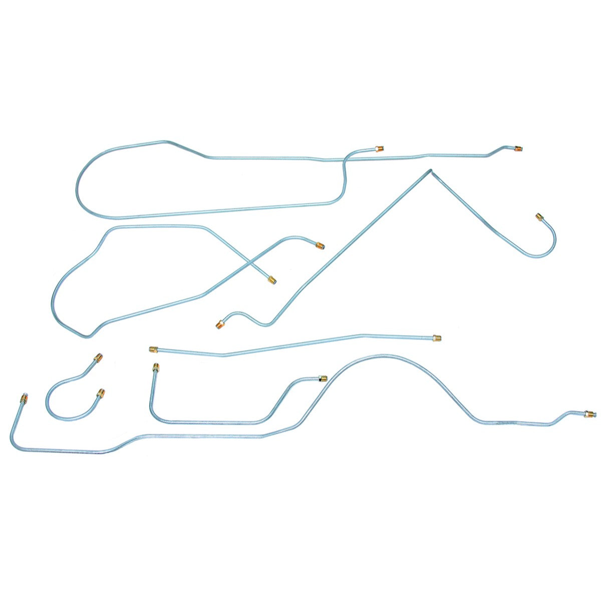 1941-46 Chevrolet GMC Truck 2WD 1/2-Ton Std. Cab Short Bed Manual Drum Complete Brake Line Kit 7pc, OE Steel