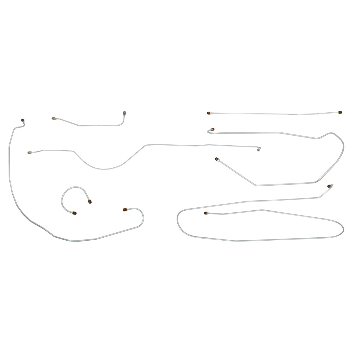 1947-49 Chevrolet/GMC Truck 2WD 1/2-Ton Shortbed 3/16" Axle Manual Brake Line Set 7pc, OE Steel