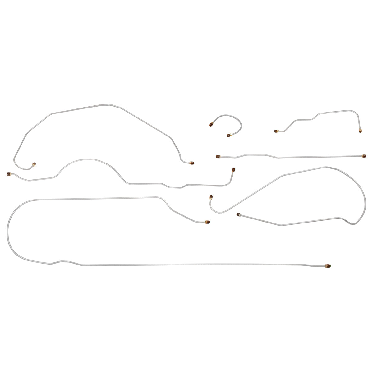 1947-50 Chevrolet GMC Truck 2WD 3/4-Ton Long Bed 1/4" Axle Manual Drum Brake Line Kit 7pc, OE Steel