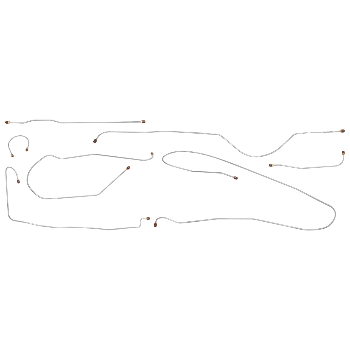 1947-49 Chevrolet GMC Truck 2WD 1/2-Ton Shortbed 1/4" Rear Axle Manual Drum Brake Line Kit 7pc, OE Steel