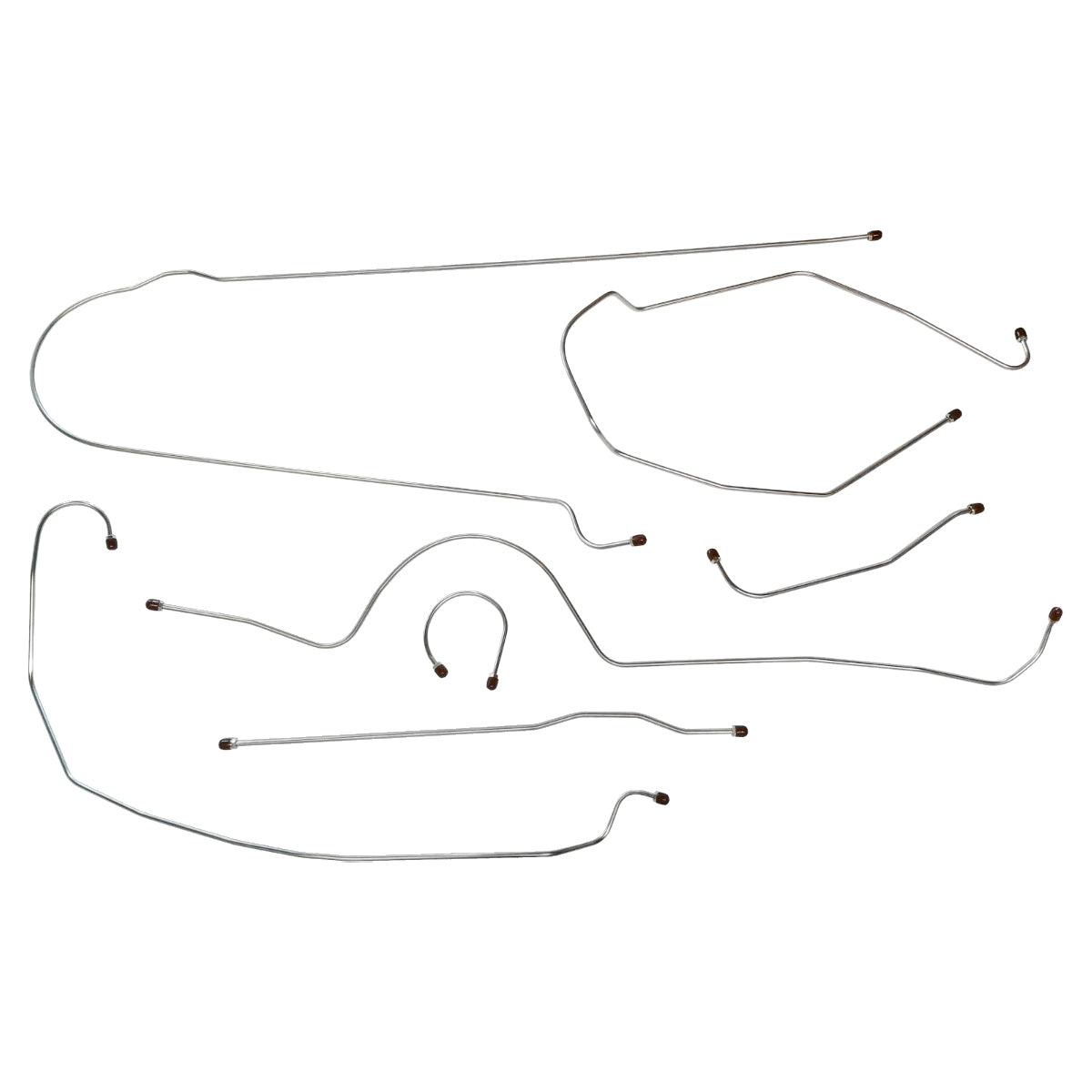 1951 Chevrolet GMC Truck 2WD 3/4-Ton Std. Cab Longbed Manual Drum Brake Line Kit 7pc, OE Steel
