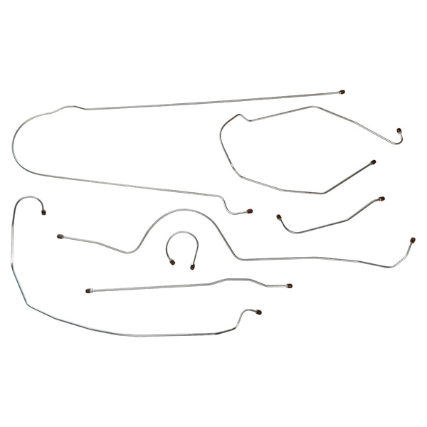 1951 Chevrolet GMC Truck 2WD 3/4-Ton Std. Cab Longbed Manual Drum Brake Line Kit 7pc, OE Steel