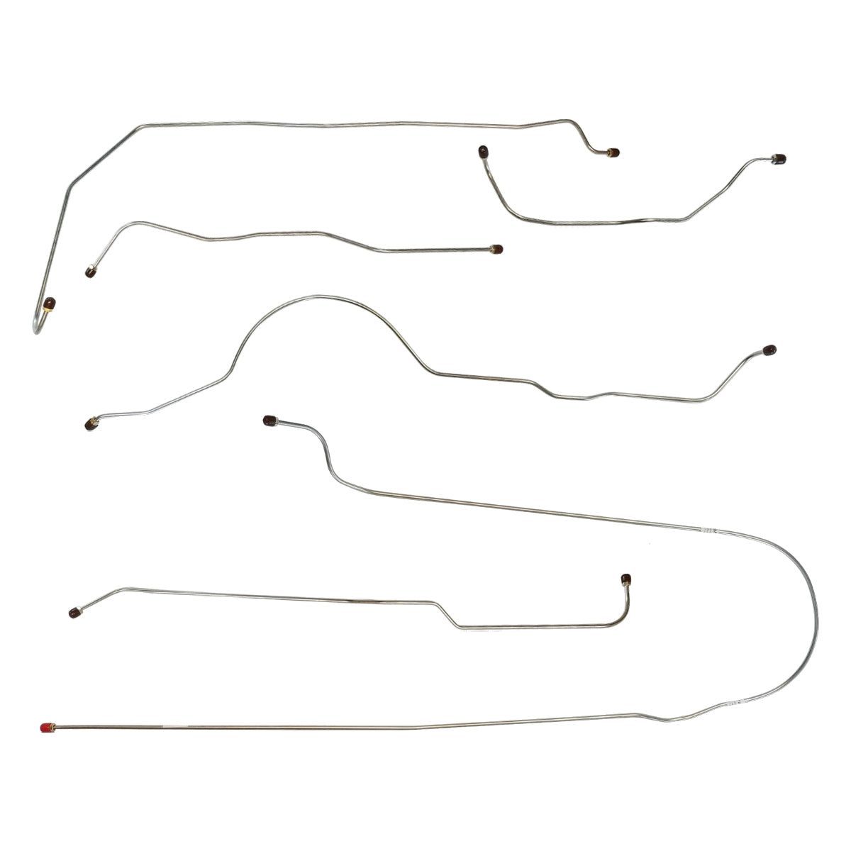 1952 Chevrolet GMC Truck 2WD 3/4-Ton Std. Cab Longbed Manual Drum Brake Line Kit 6pc, OE Steel