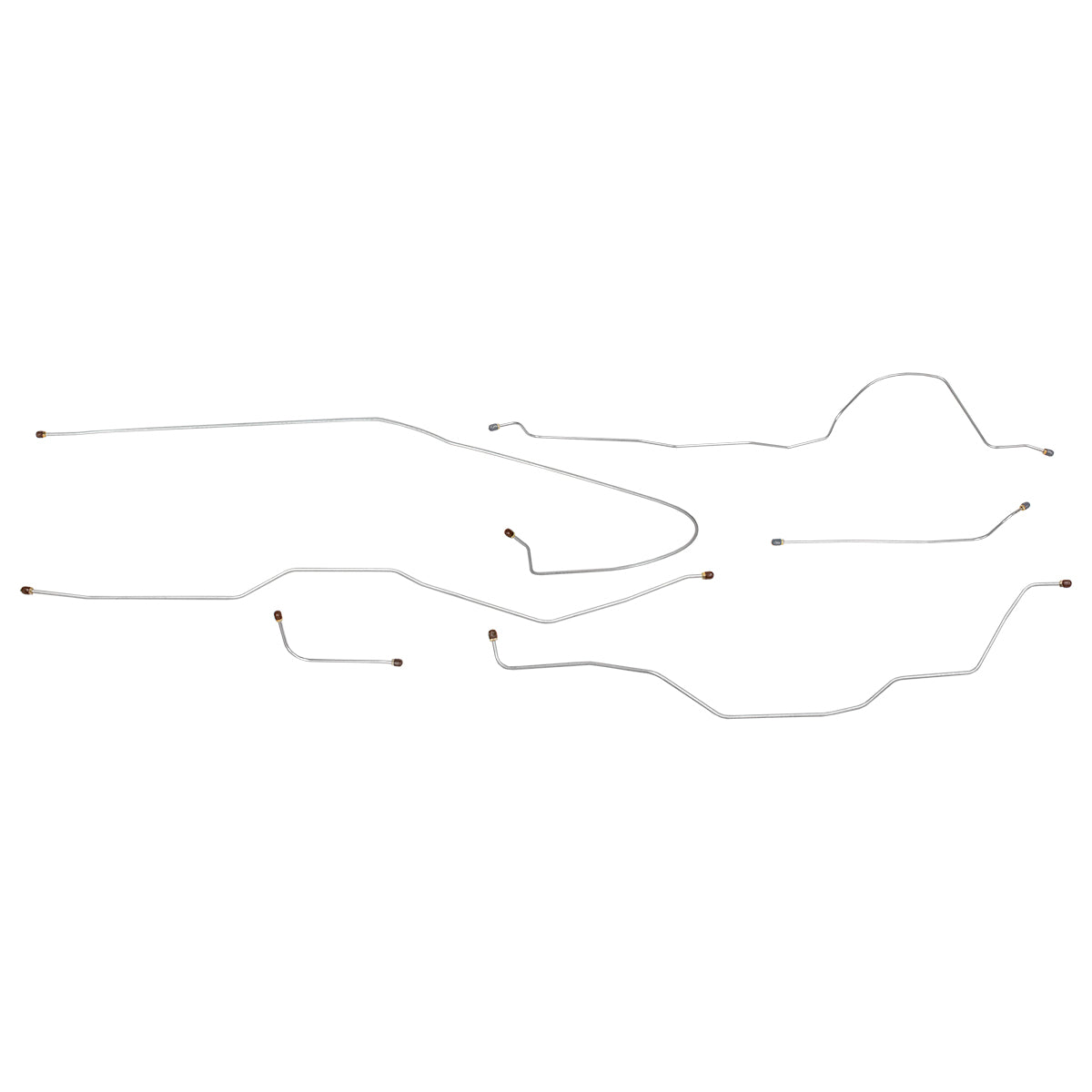 1958-59 Chevrolet GMC Truck 2wd & 4wd Manual Drum Brake Line Kit 6pc, 1/2 ton, Longbed, OE Steel
